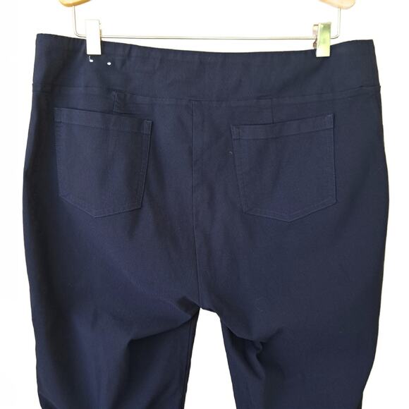 J. McLaughlin Masie Slim tapered Leg Stretch Pull-On Pants Size 12 Navy Blue - Picture 2 of 8